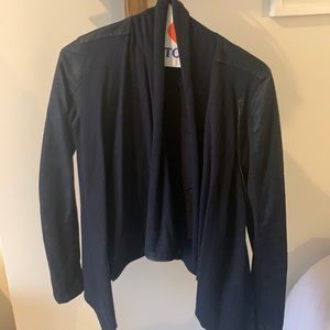 Blank NYC pleather navy blue jacket